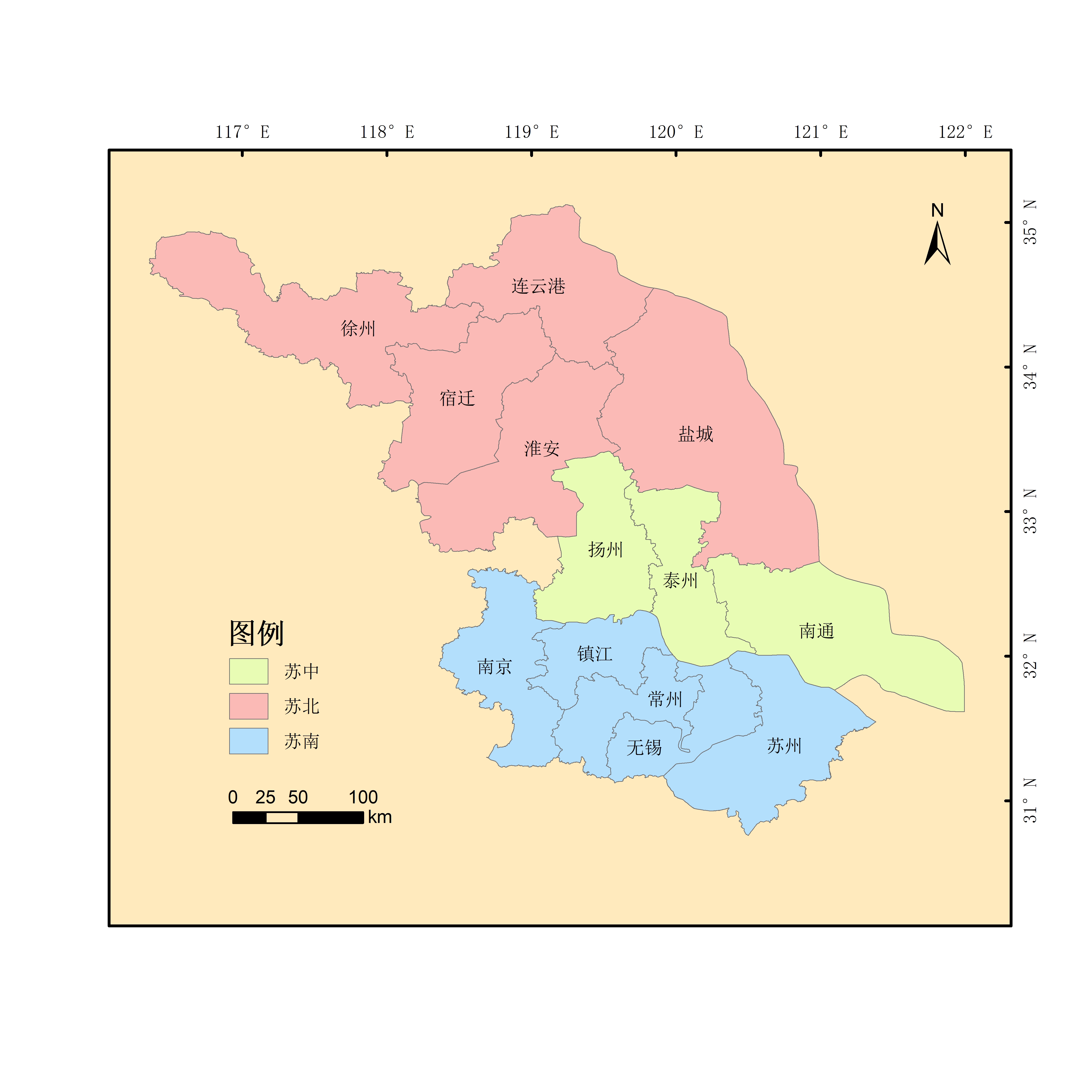 盐城在江苏省的位置